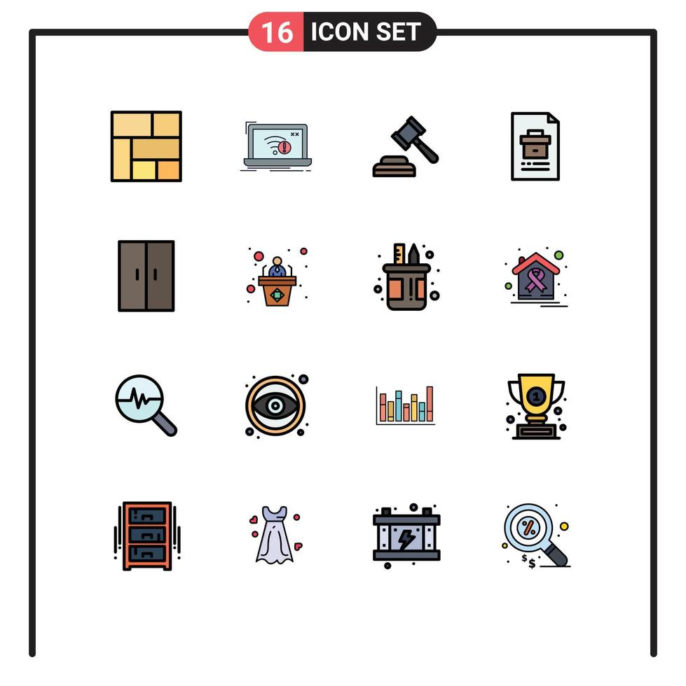 16 iconos creativos signos y símbolos modernos del archivo de subasta de informes domésticos elementos de diseño de vectores creativos editables corporativos