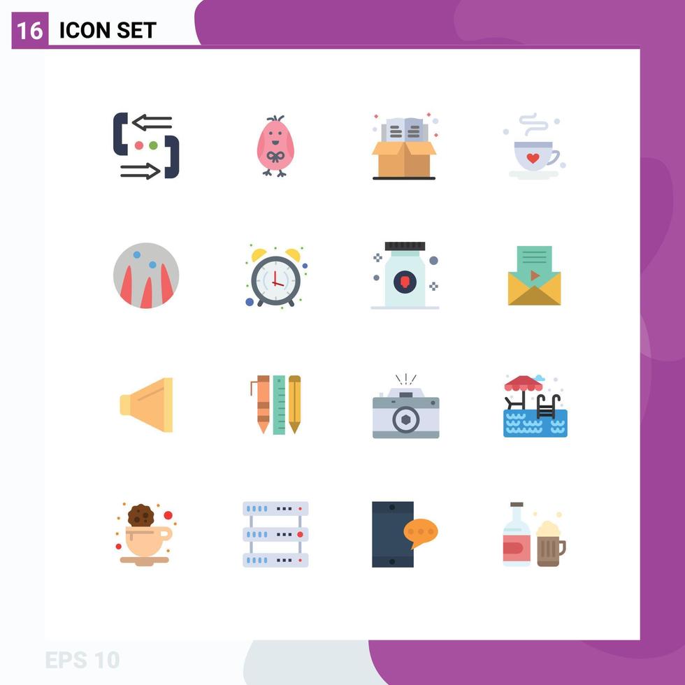 paquete de 16 colores planos creativos del libro de llamadas ayuda educación de pascua paquete editable de elementos de diseño de vectores creativos