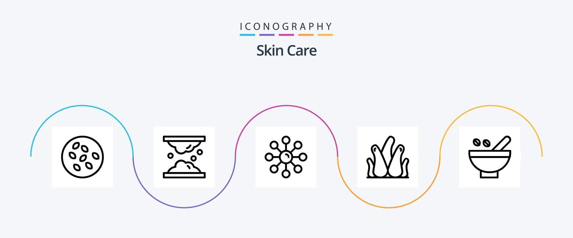 Skin Line 5 Icon Pack Including natural. aloe plant. skin care. skin protection. skin care vector