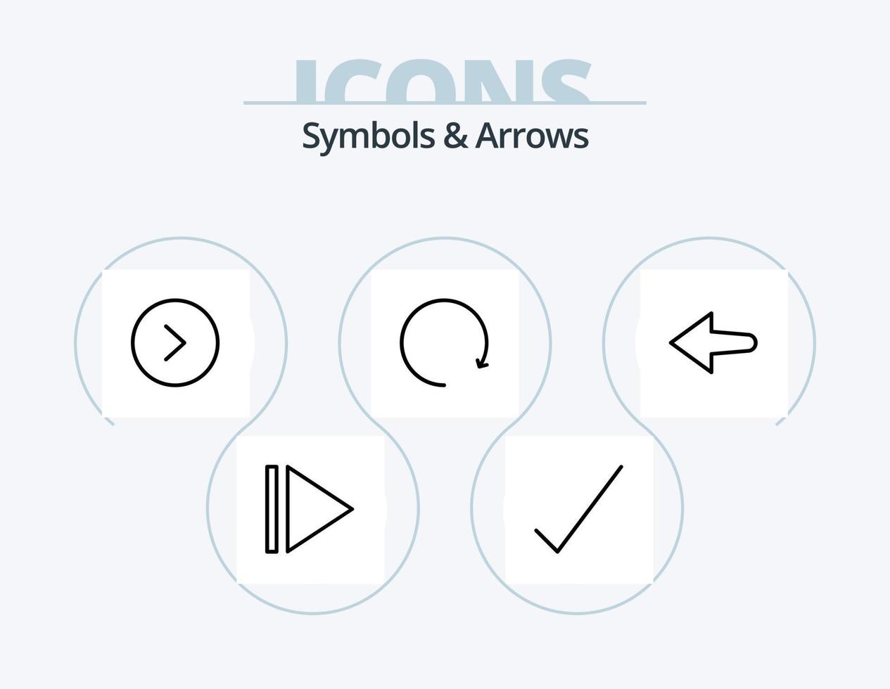 Symbols and Arrows Line Icon Pack 5 Icon Design. . . left. tick. check vector