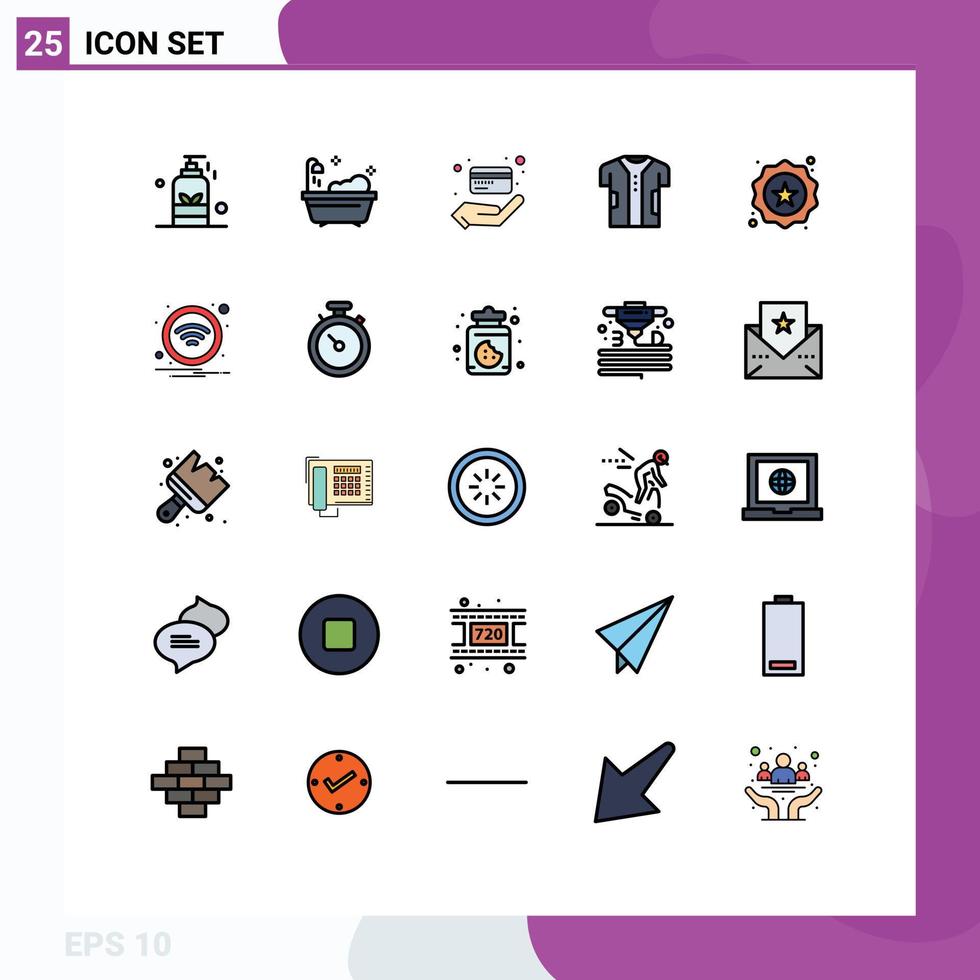 25 Creative Icons Modern Signs and Symbols of badge electronic atm digital cloth Editable Vector Design Elements