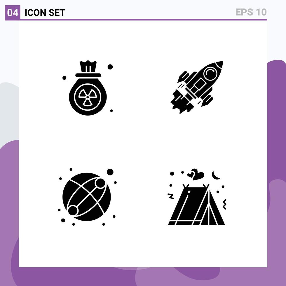 Solid Glyph concept for Websites Mobile and Apps gas spaceship waste goal ball Editable Vector Design Elements