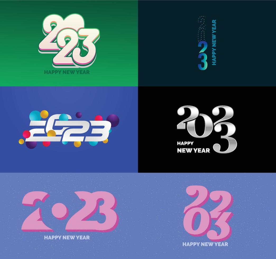Big Set of 2023 Happy New Year logo text design 2023 number design template vector