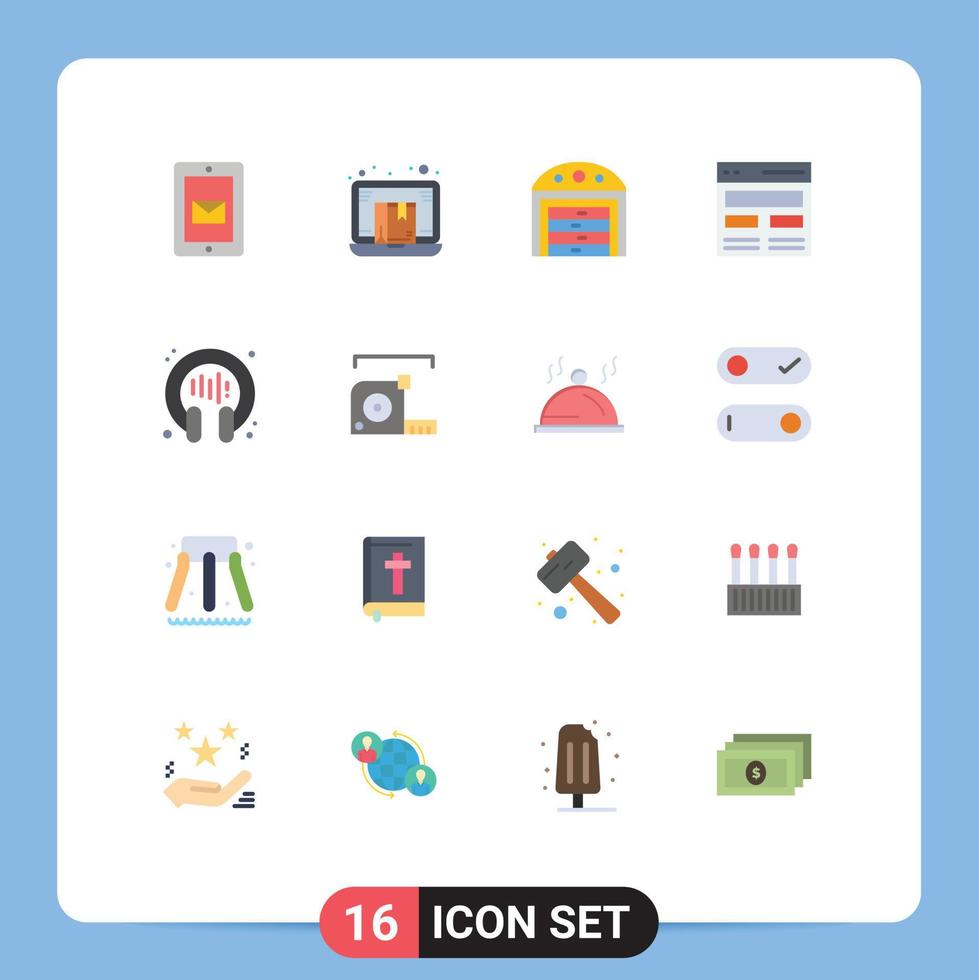 16 Universal Flat Color Signs Symbols of mobile online support e construction Editable Pack of Creative Vector Design Elements