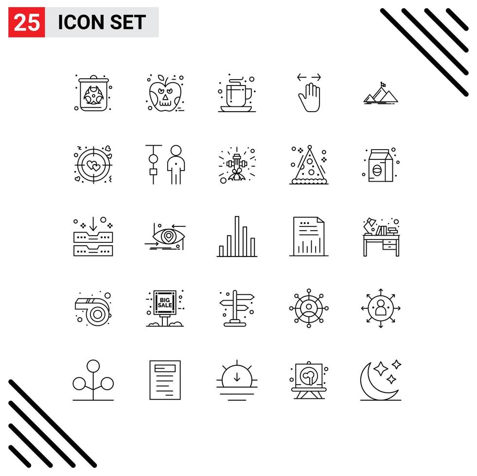 Modern Set of 25 Lines and symbols such as success right coffee left hand Editable Vector Design Elements