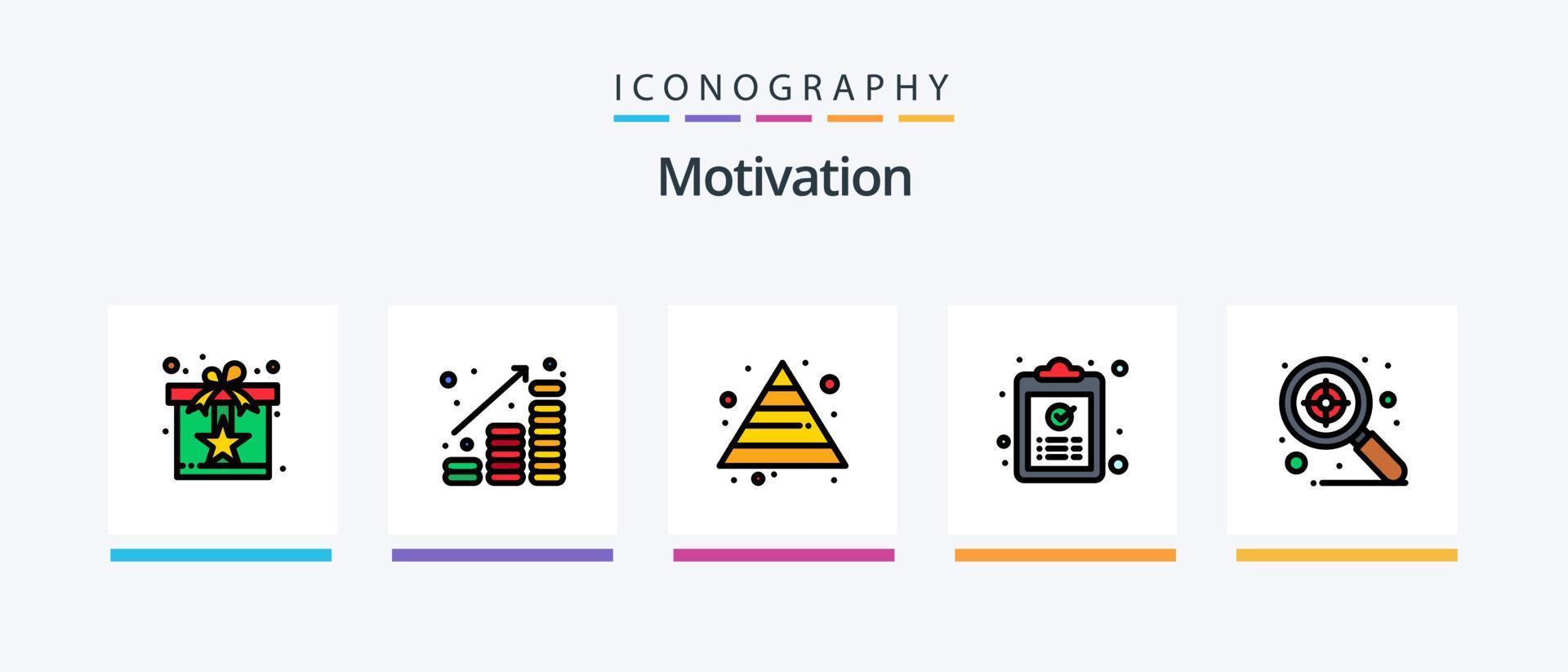 Motivation Line Filled 5 Icon Pack Including timer. deadline. currency. value able. premium. Creative Icons Design vector