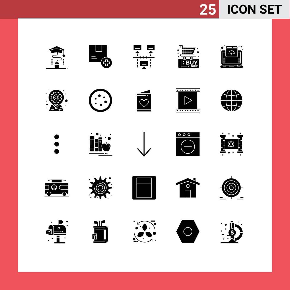 conjunto de 25 iconos de interfaz de usuario modernos símbolos signos para productos de comercio en la nube tecnología de compra elementos de diseño de vectores editables