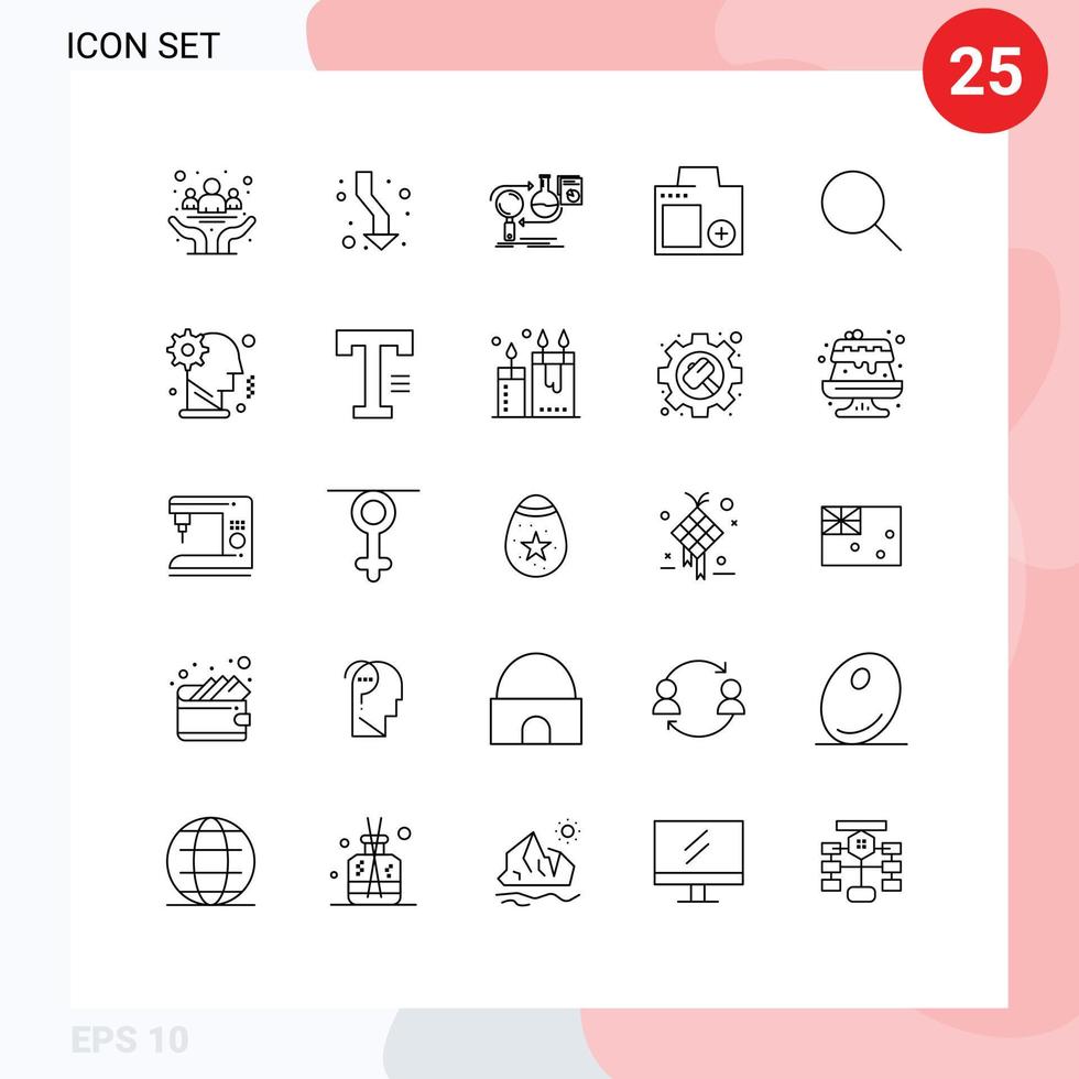 Pack of 25 creative Lines of digital camera direction market develop Editable Vector Design Elements