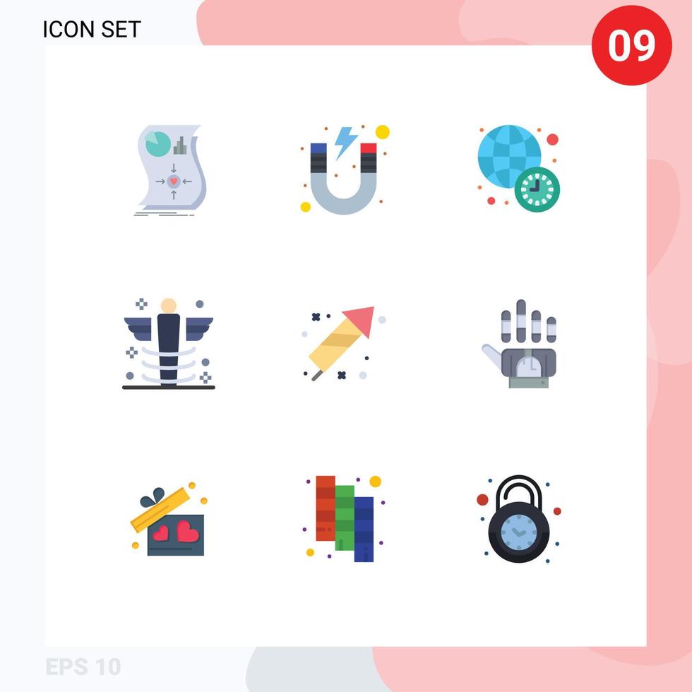 Set of 9 Modern UI Icons Symbols Signs for medical health school care time Editable Vector Design Elements