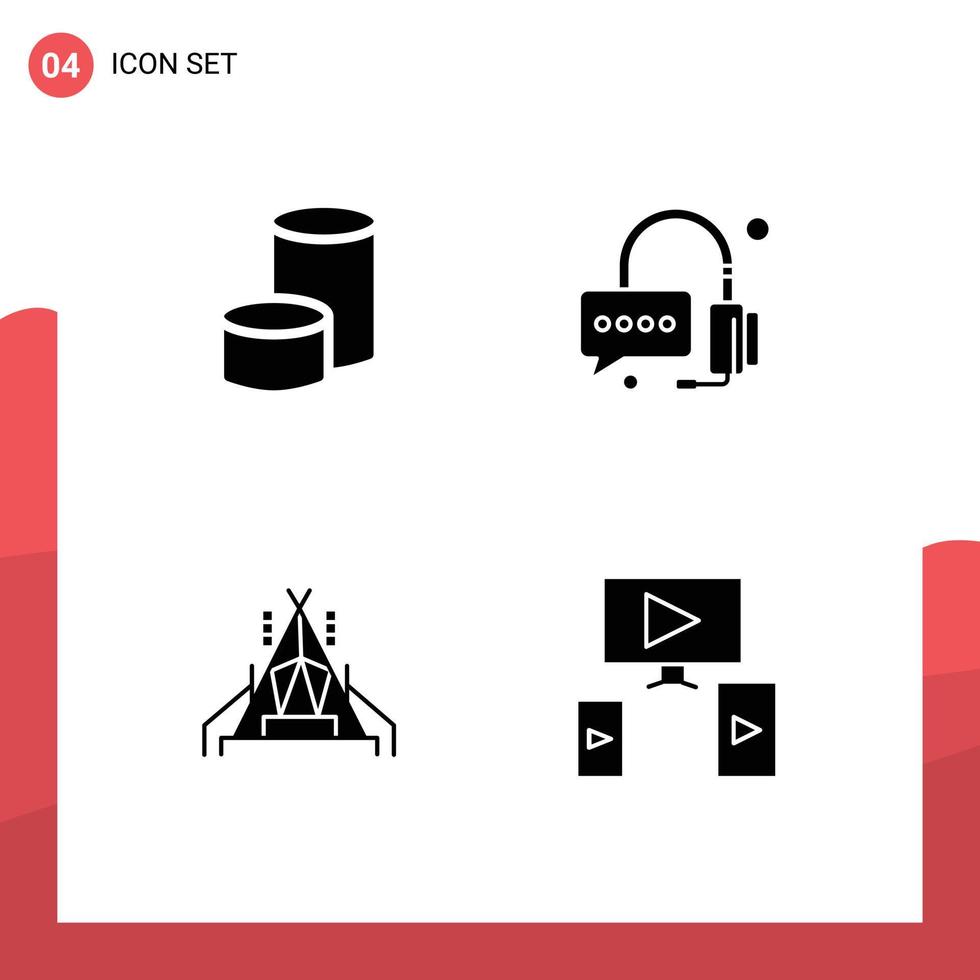 conjunto de iconos de interfaz de usuario modernos símbolos signos para nova coin camping cripto moneda soporte video elementos de diseño vectorial editables vector