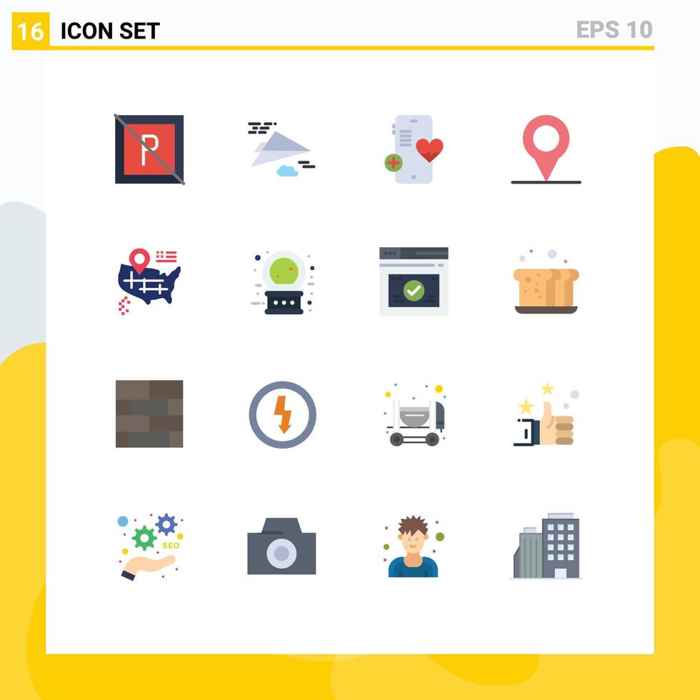 16 Creative Icons Modern Signs and Symbols of no phone not paper heart Editable Pack of Creative Vector Design Elements
