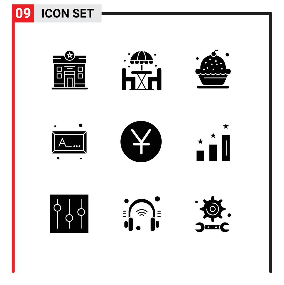 9 Creative Icons Modern Signs and Symbols of coins picture baking photo pie Editable Vector Design Elements