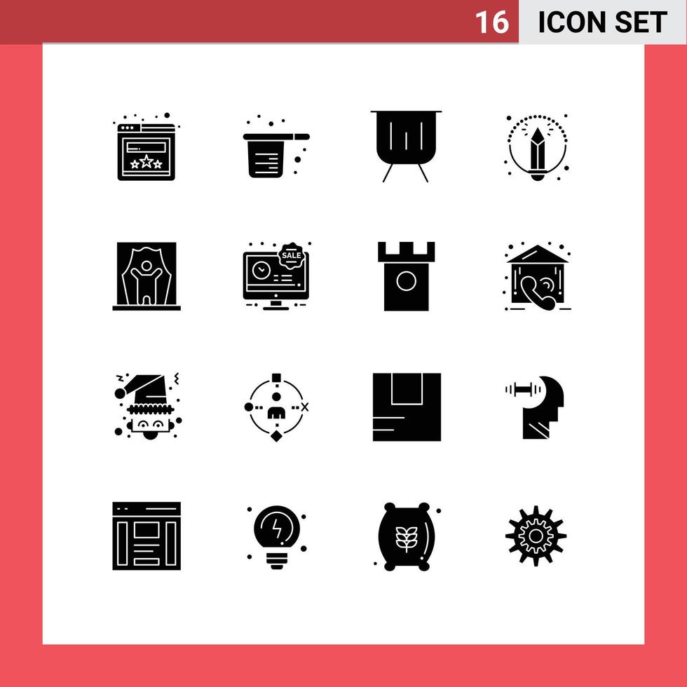 16 Creative Icons Modern Signs and Symbols of artist pencil business art presentation Editable Vector Design Elements