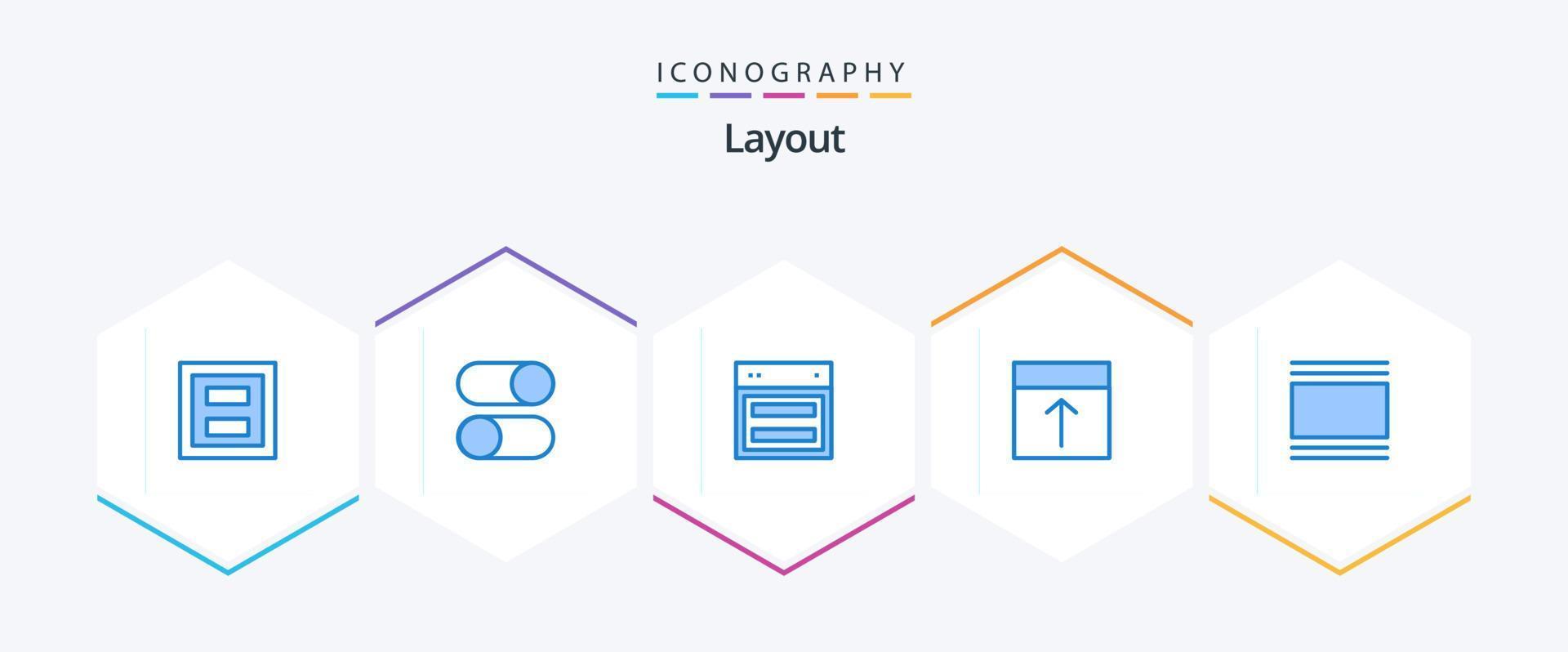 Layout 25 Blue icon pack including interface. arrange. radio. website. site vector