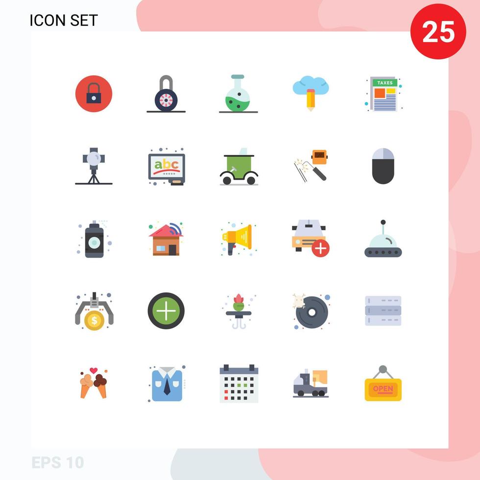 25 Creative Icons Modern Signs and Symbols of cinema paper experiment page pencil Editable Vector Design Elements