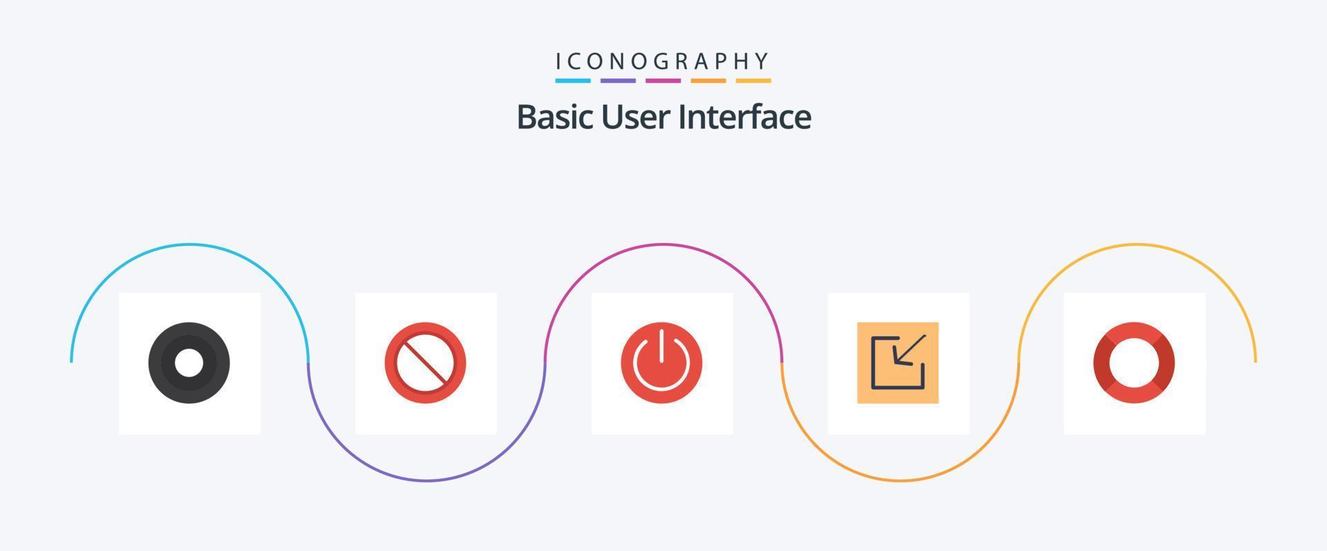 paquete básico de 5 iconos planos que incluye lo esencial. salvar. básico. importar. interfaz de usuario vector