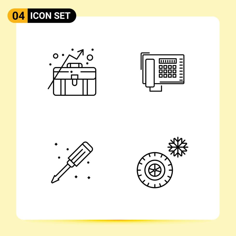 4 Creative Icons Modern Signs and Symbols of business plumber growth number screwdriver Editable Vector Design Elements
