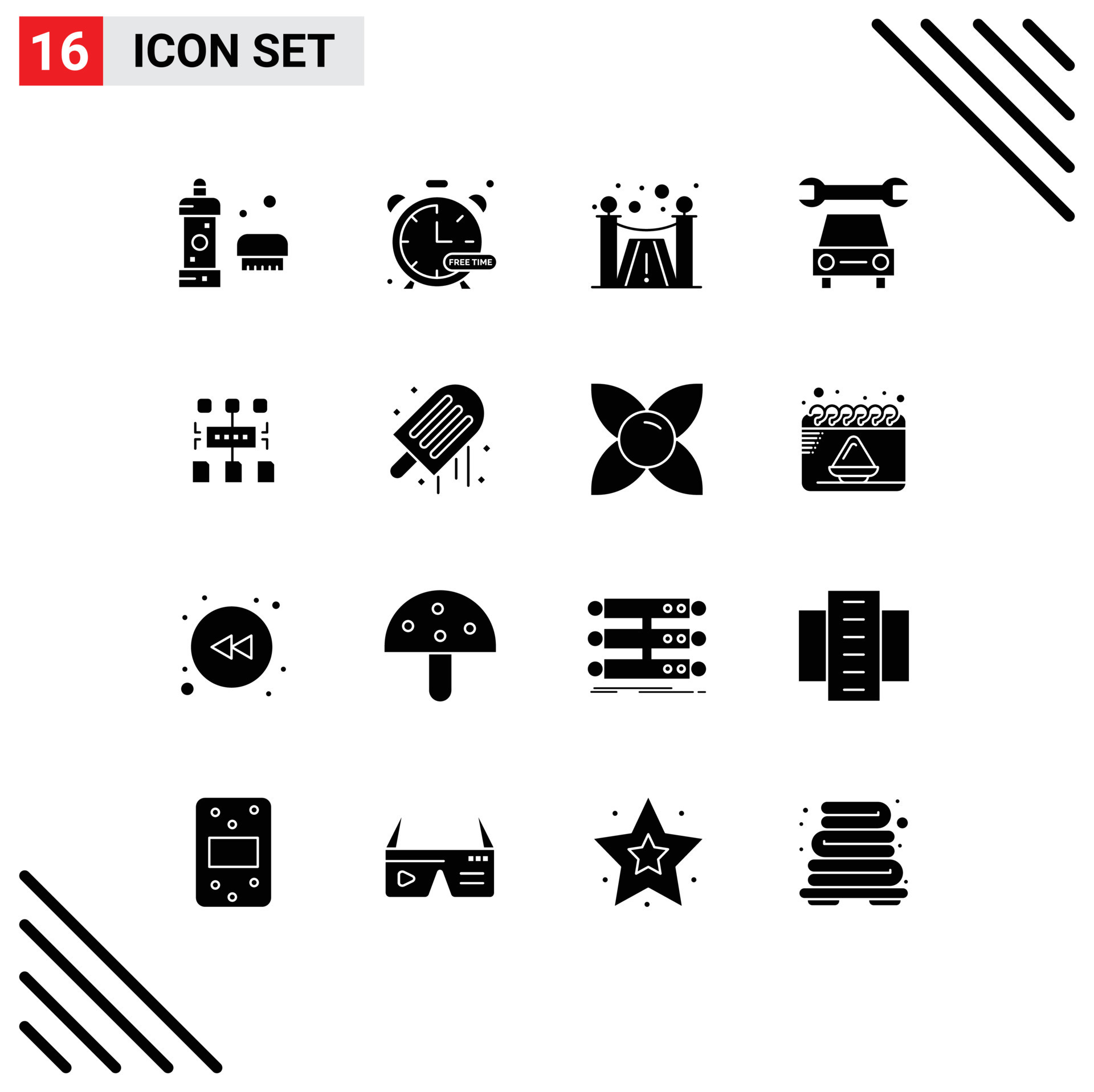 Set Of 16 Commercial Solid Glyphs Pack For User Algorithm Watch Service table-service-meaning-and-common-types-menubly
