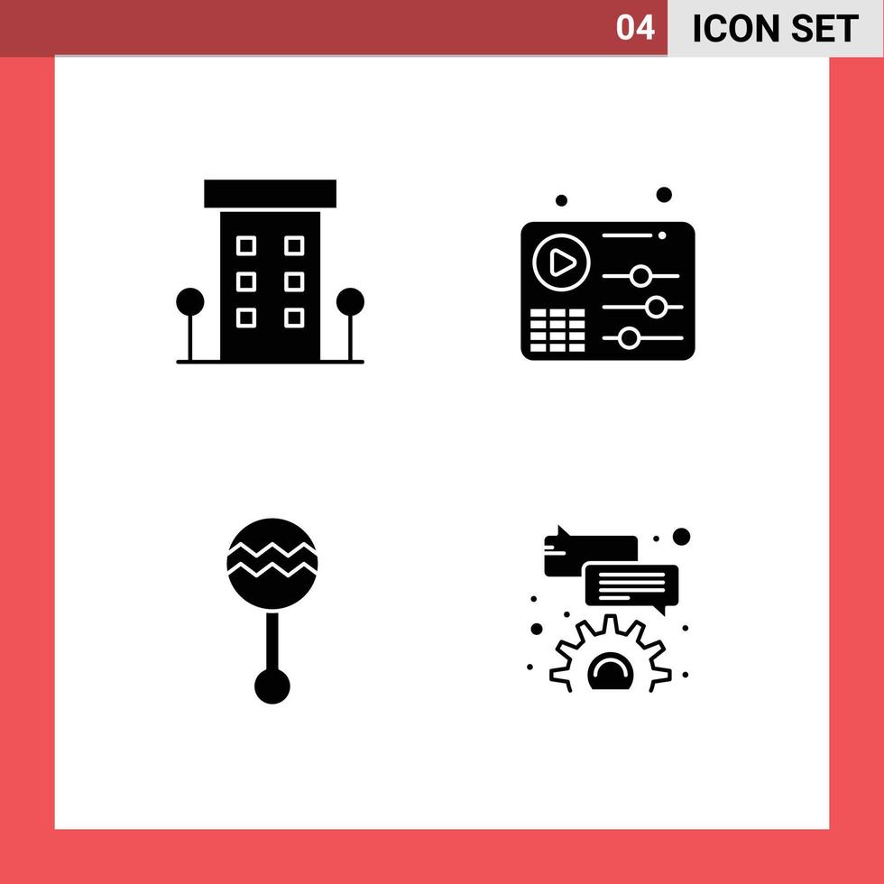 Stock Vector Icon Pack of Line Signs and Symbols for buildings audio shops equalizer maracas Editable Vector Design Elements