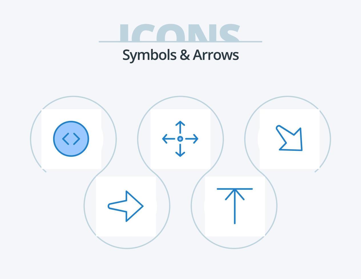 símbolos y flechas paquete de iconos azul 5 diseño de iconos. . flecha. . abajo vector