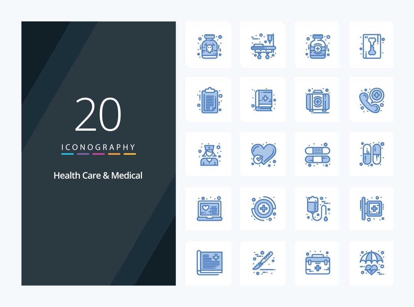 20 Health Care And Medical Blue Color icon for presentation vector