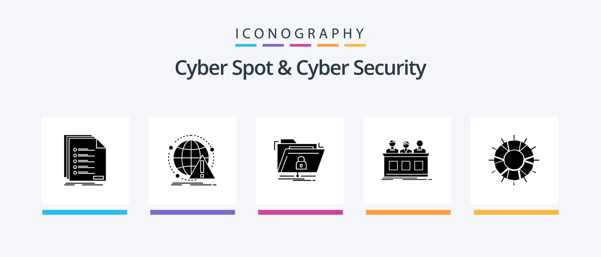 Cyber Spot And Cyber Security Glyph 5 Icon Pack Including expert