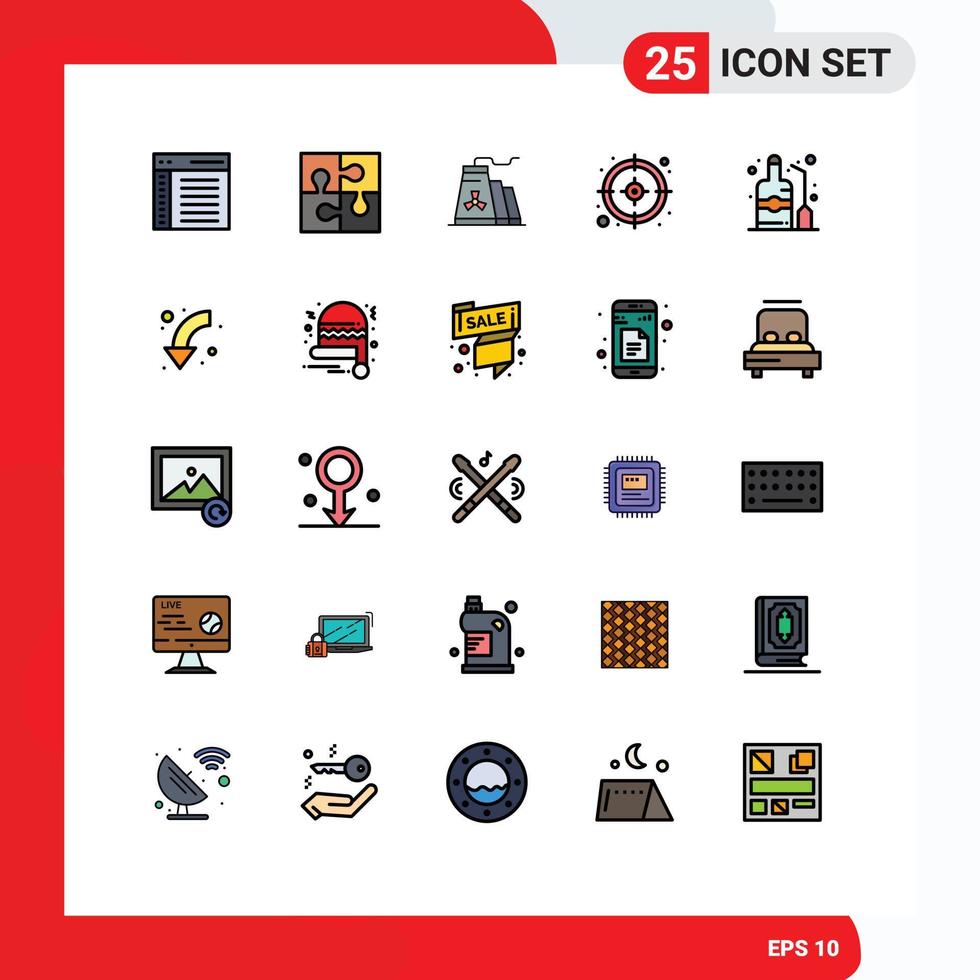 25 Creative Icons Modern Signs and Symbols of label management solution business factory Editable Vector Design Elements