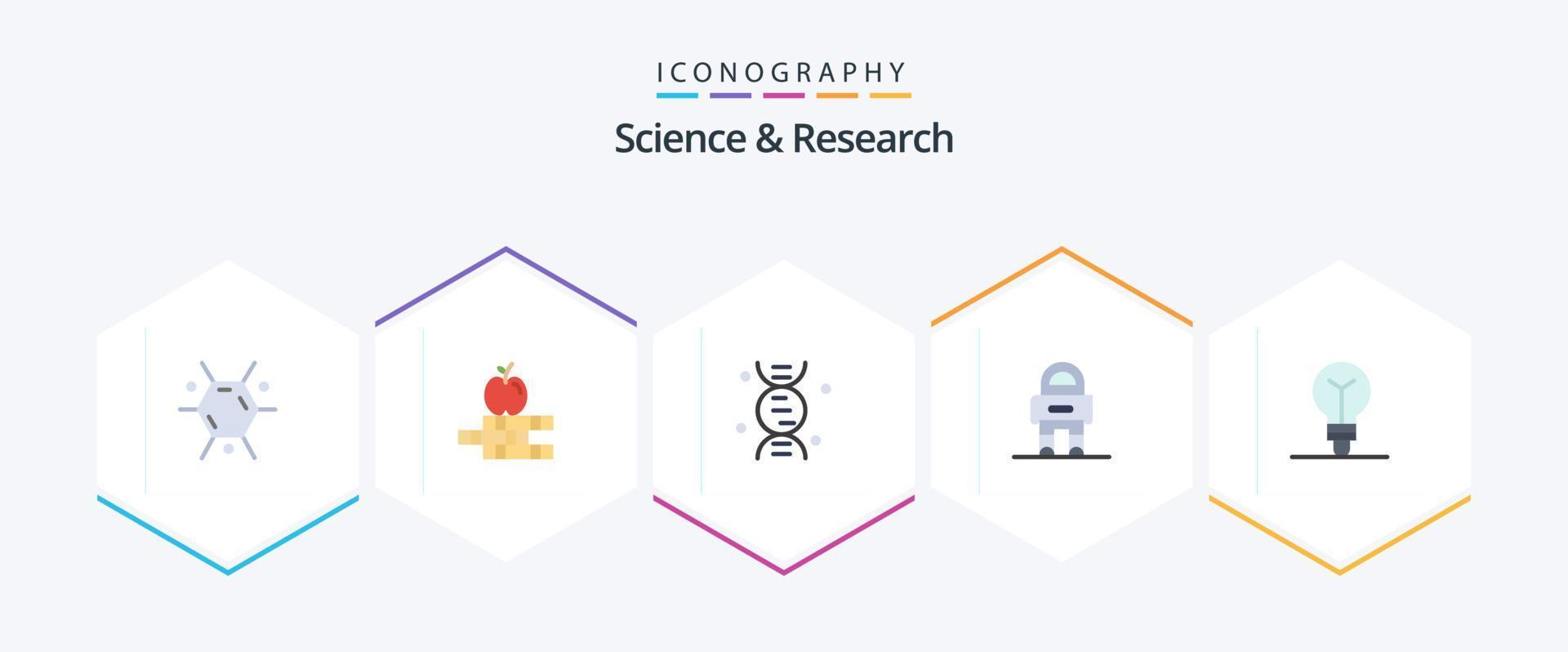 Science 25 Flat icon pack including . process. science. idea. suit vector