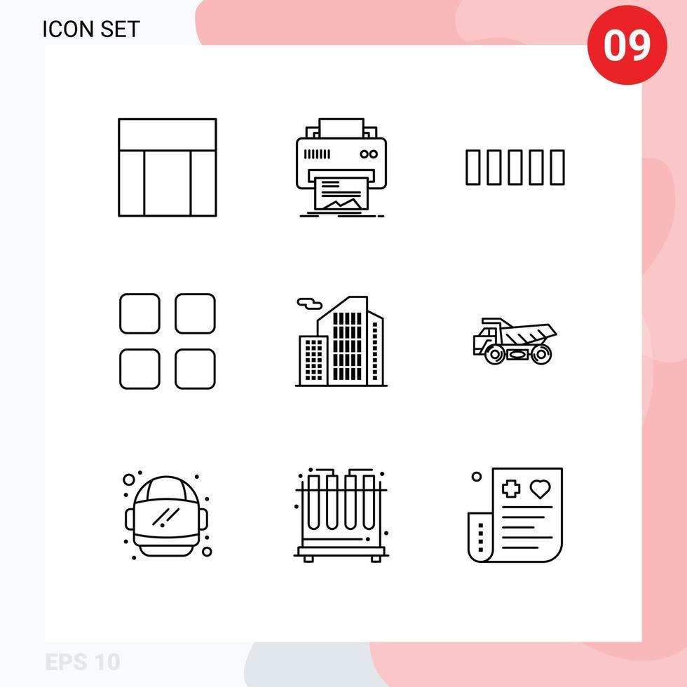 9 Thematic Vector Outlines and Editable Symbols of estate math paper education calc Editable Vector Design Elements