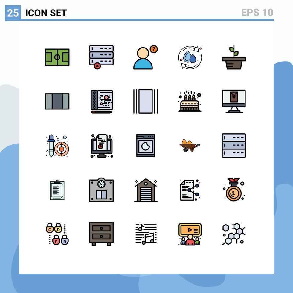 conjunto de 25 iconos modernos de la interfaz de usuario signos de símbolos para maximizar la ecología vegetal crecimiento natural elementos de diseño vectorial editables vector