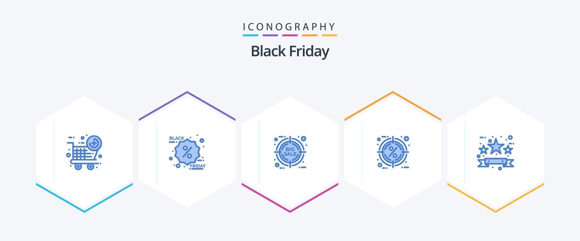 Black Friday 25 Blue icon pack including commerce. target. discount. percentage. hot vector