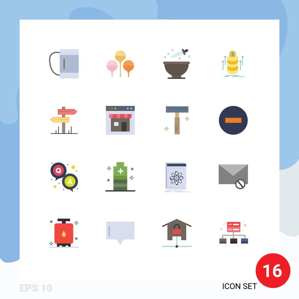 16 Thematic Vector Flat Colors and Editable Symbols of bag dye bloon baking bundle Editable Pack of Creative Vector Design Elements