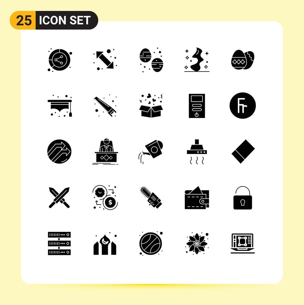25 Thematic Vector Solid Glyphs and Editable Symbols of witch smoke right magic food Editable Vector Design Elements