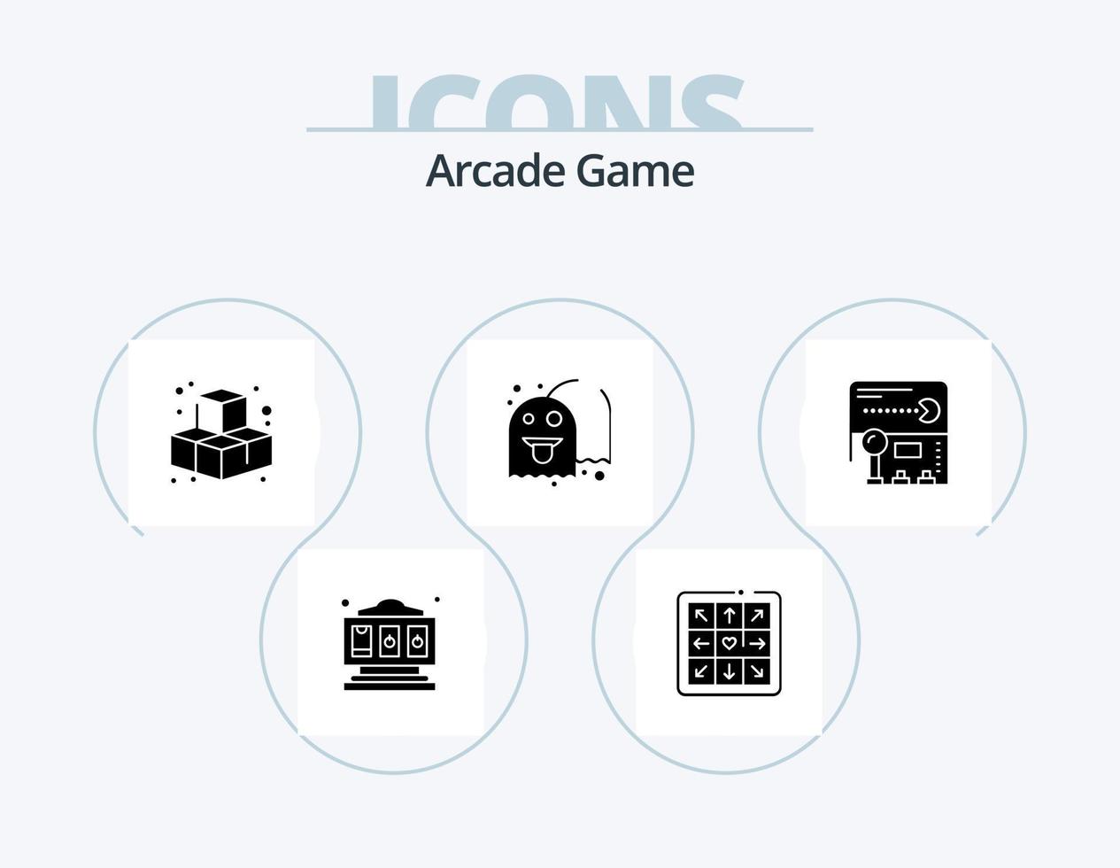 Arcade Glyph Icon Pack 5 Icon Design. . fun. play. pacman. fun vector