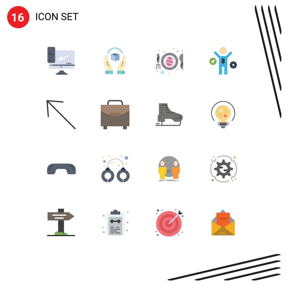 Modern Set of 16 Flat Colors and symbols such as computer responsibility pc caring fried Editable Pack of Creative Vector Design Elements