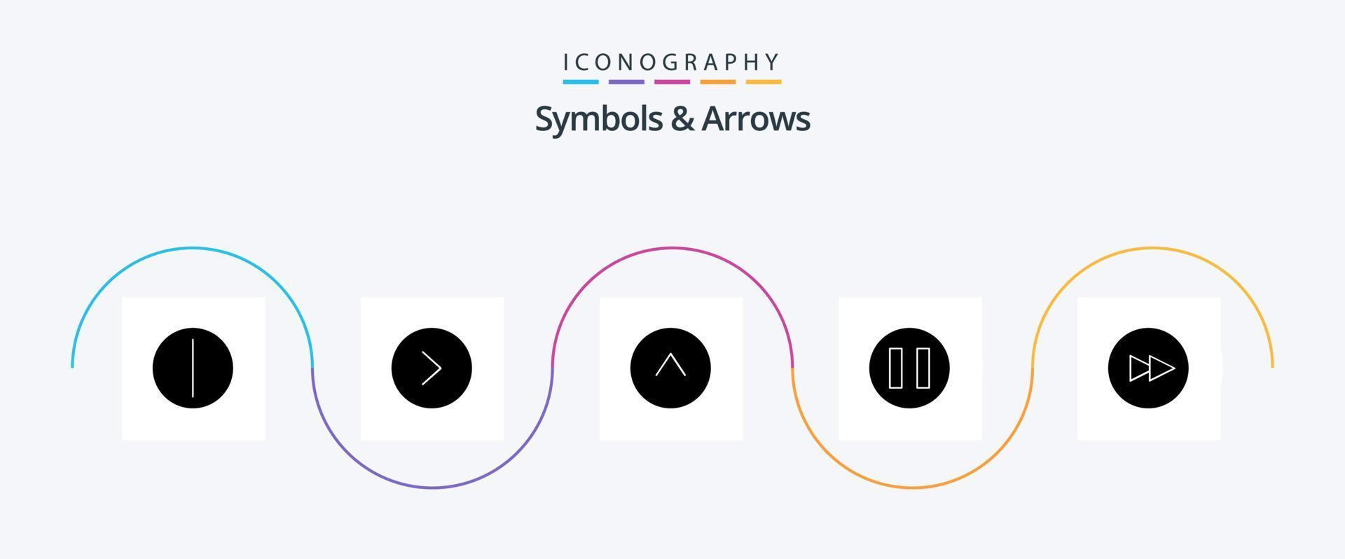 Symbols and Arrows Glyph 5 Icon Pack Including . up. forward vector