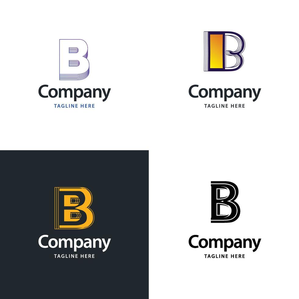 letra b diseño de paquete de logotipos grandes diseño de logotipos modernos y creativos para su negocio vector