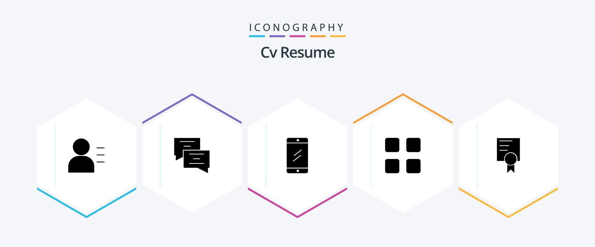 Cv Resume 25 Glyph icon pack including math. calculator . calc . study vector