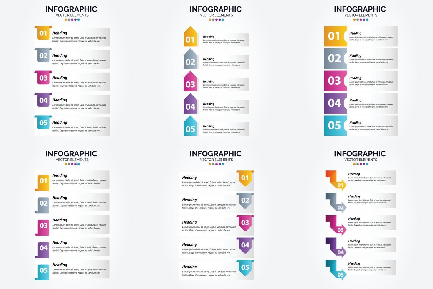 ilustración vectorial infografía conjunto de diseño plano para folleto publicitario y revista vector