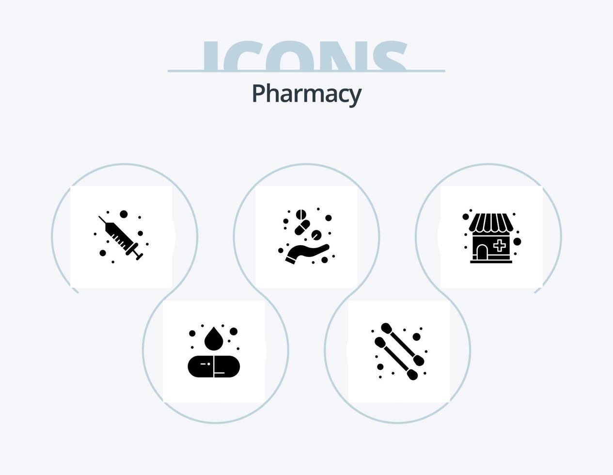 paquete de iconos de glifos de farmacia 5 diseño de iconos. . tienda medica. médico. farmacia. salud vector