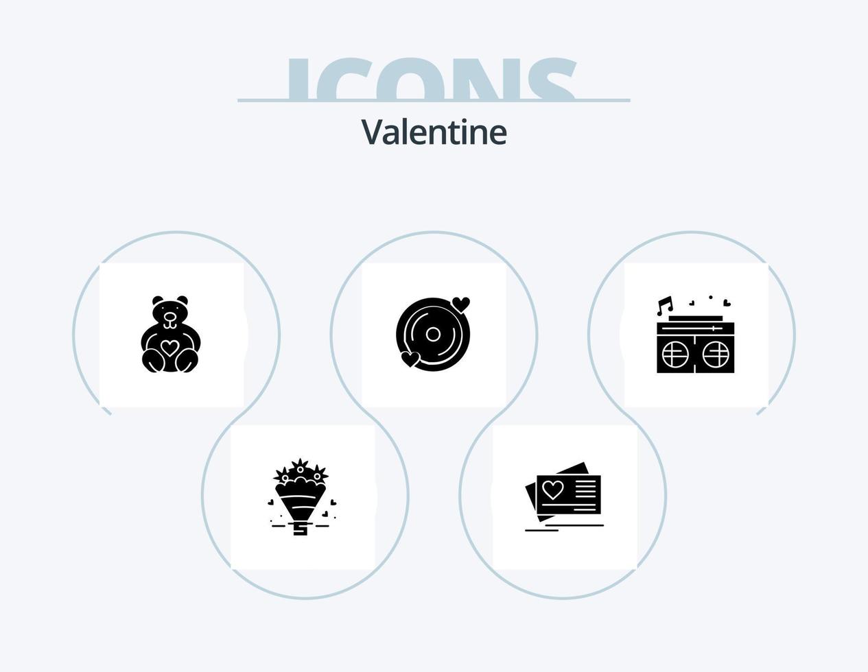 paquete de iconos de glifos de san valentín 5 diseño de iconos. amar. amar. tarjeta. día. enamorado vector