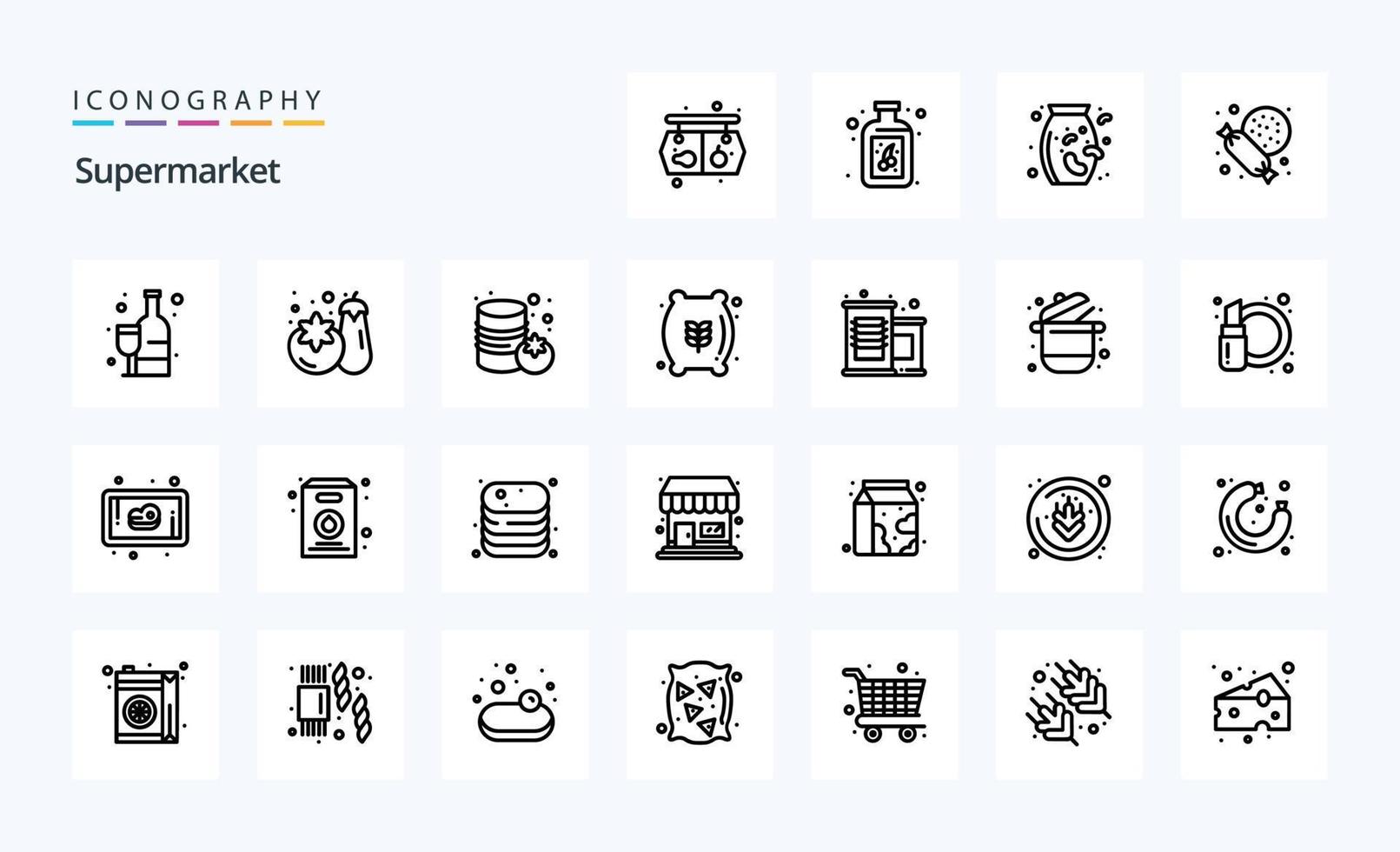 25 Supermarket Line icon pack vector
