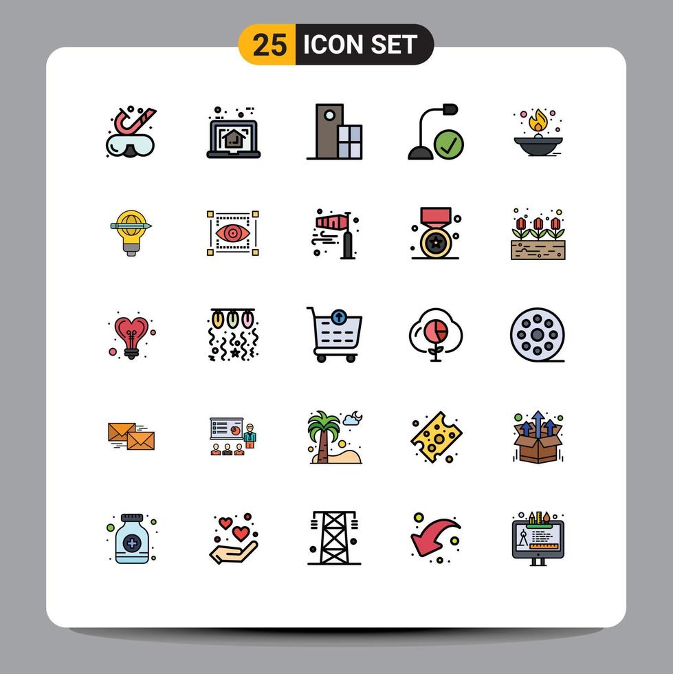 Stock Vector Icon Pack of 25 Line Signs and Symbols for gadget connected estate computers modern Editable Vector Design Elements