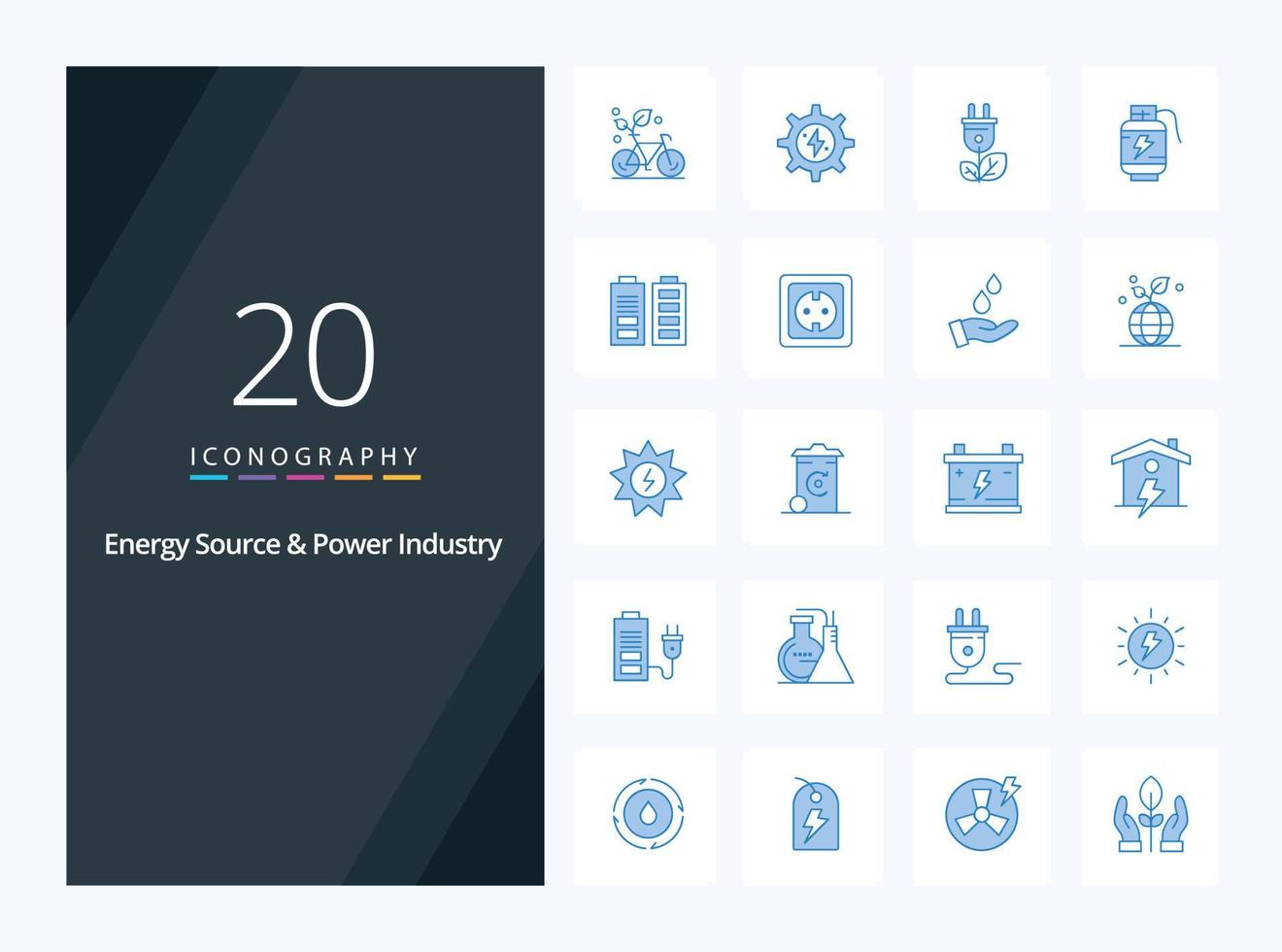 20 Energy Source And Power Industry Blue Color icon for presentation vector