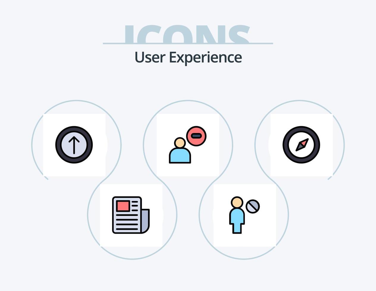 User Experience Line Filled Icon Pack 5 Icon Design. male . magnifying glass . ui. upload vector