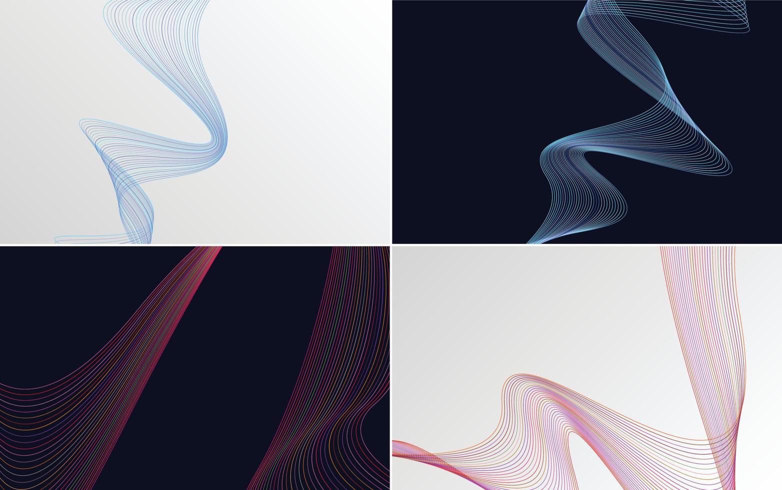 Collection of geometric minimal lines pattern set vector