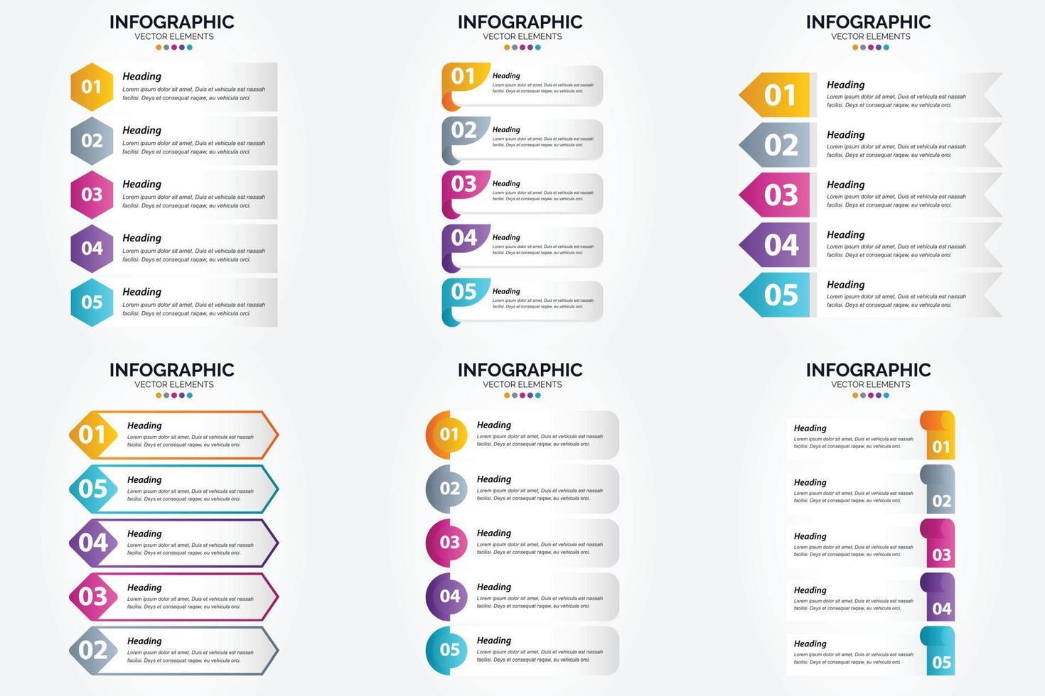 ilustración vectorial infografía conjunto de diseño plano para folleto publicitario y revista vector