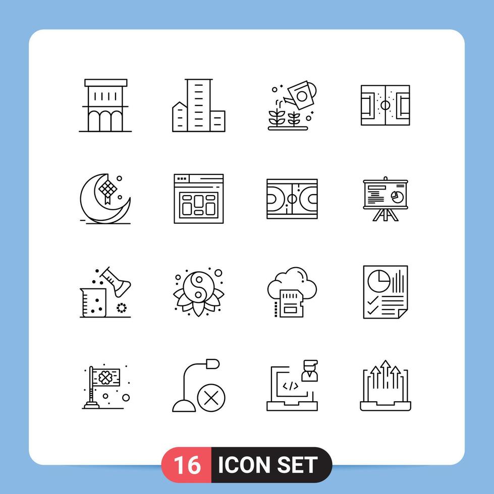 16 Outline concept for Websites Mobile and Apps pitch football housing field nature Editable Vector Design Elements