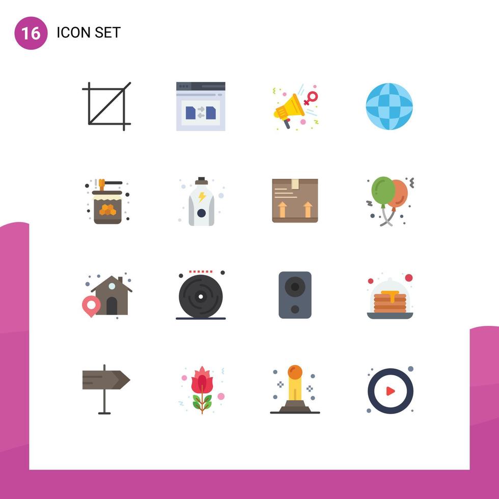 Universal Icon Symbols Group of 16 Modern Flat Colors of crop opinion secure share speaker Editable Pack of Creative Vector Design Elements