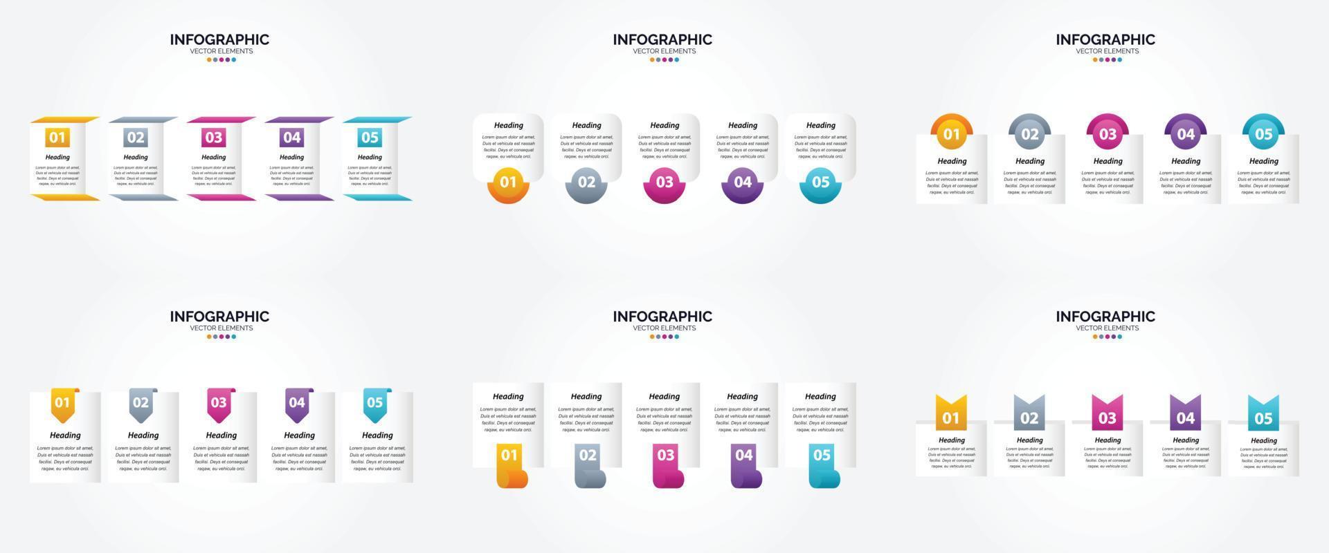 ilustración vectorial infografía conjunto de diseño plano para folleto publicitario y revista vector